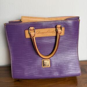 Dooney & Bourke Florentine Vacchetta Purple Leather Top Handle Satchel Tote